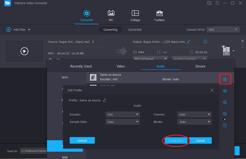 Vidmore Audio bearbeiten