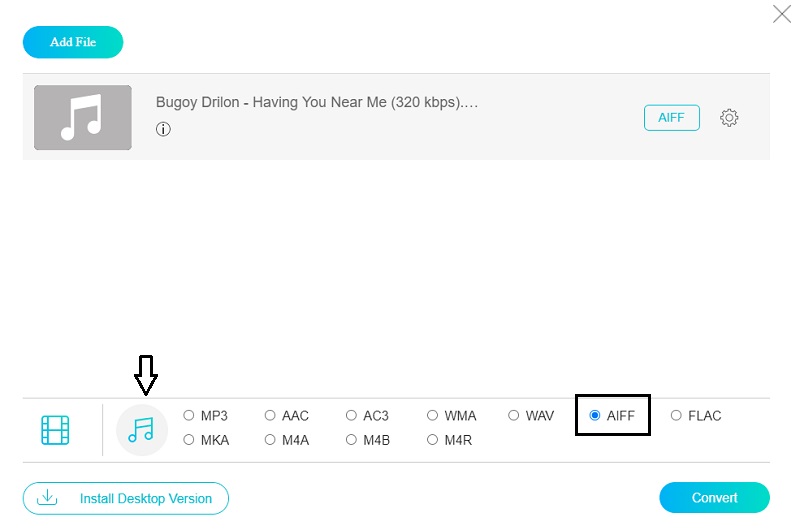 Vidmore Online Dann Format wählen