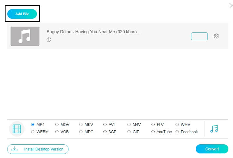 Vidmore Online Datei hinzufügen
