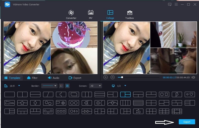 Vidmore Collage speichern