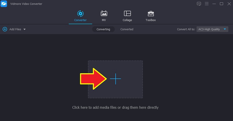 Vidmore AAC‑Datei hochladen