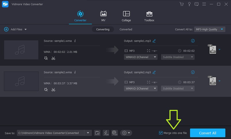 Vidmore VC WMA-Songs zusammenführen