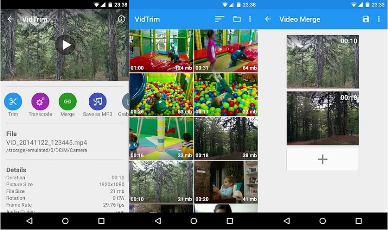 VidTrim‑Oberfläche