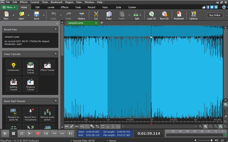 WavePad Audio Editor WMA bearbeiten