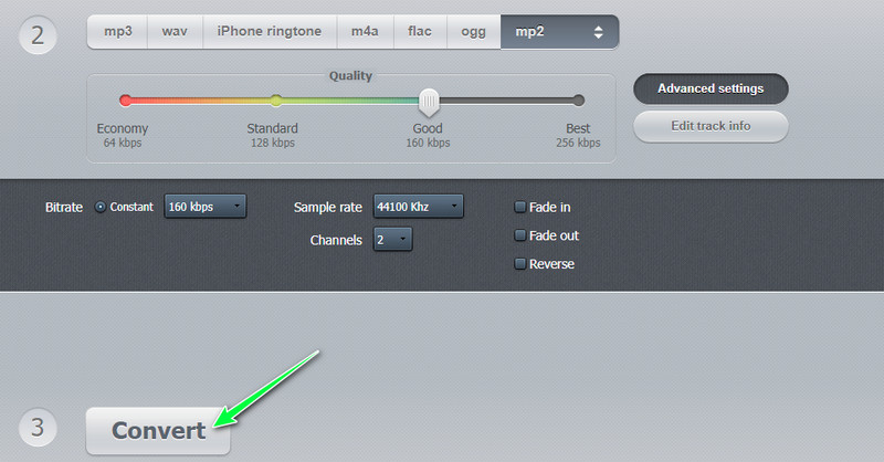 123apps Audio Converter Konvertierung starten