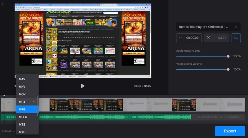 Clideo Ausgabedatei exportieren