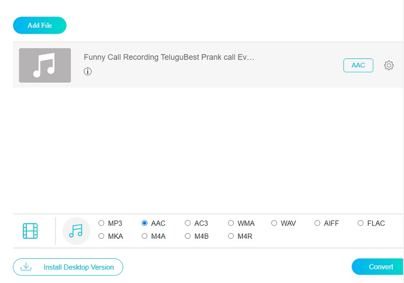 AAC online in Vidmore konvertieren