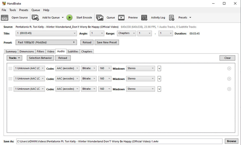 HandBrake-Benutzeroberfläche