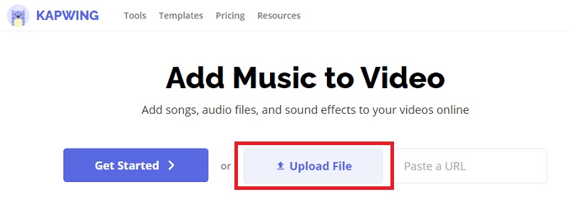 Kapwing Audiodatei hinzufügen
