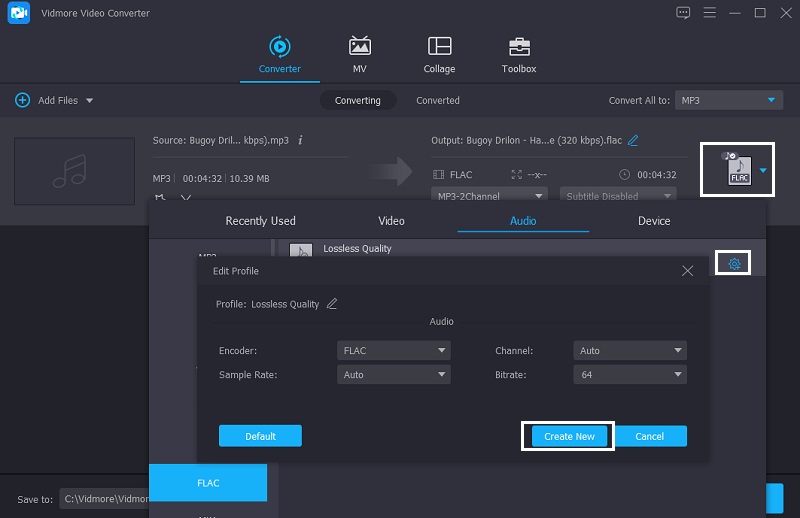 Bitrate festlegen Vidmore
