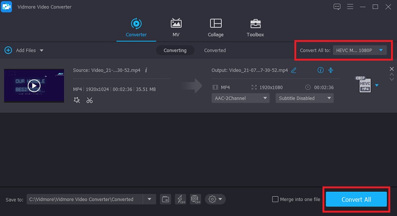 Vidmore Vorgang bestätigen