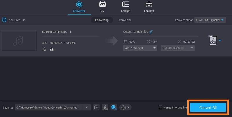 Vidmore APE in FLAC konvertieren