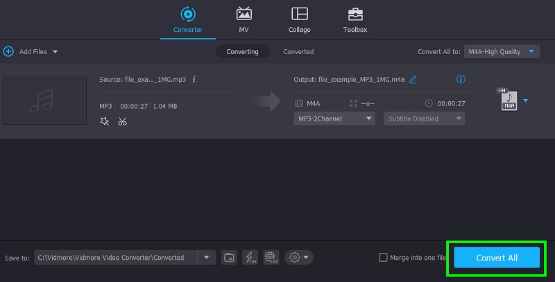 Vidmore MP3 in M4A konvertieren