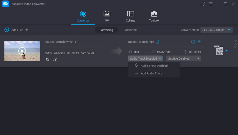 Vidmore-Funktion Soundtrack hinzufügen