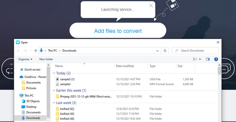Vidmore Free MP2‑Audio hinzufügen