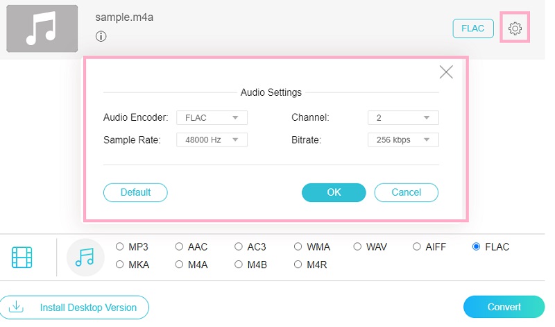 Vidmore Free Ausgabe anpassen