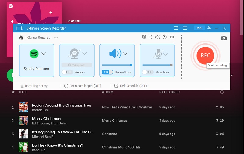 Vidmore Screen Recorder Oberfläche