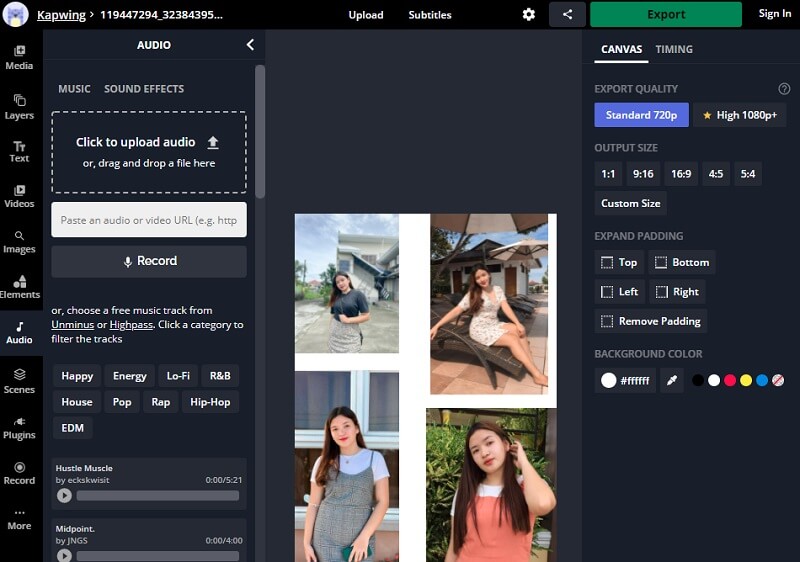 Audio zu Foto hinzufügen Kapwing