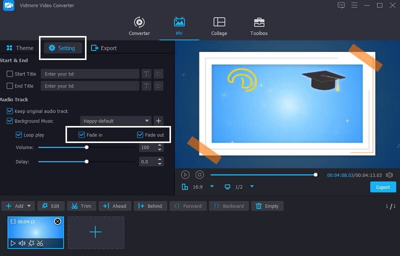 Audio in Vidmore ausblenden