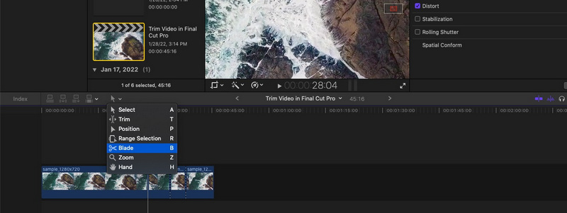 Final Cut Rasierklingen-Option