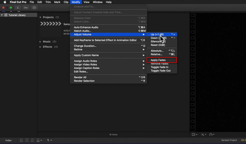 Final Cut Pro Fade-Effekte