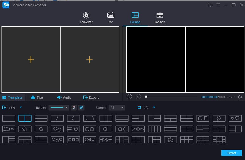 Zum Collage-Tab in Vidmore wechseln