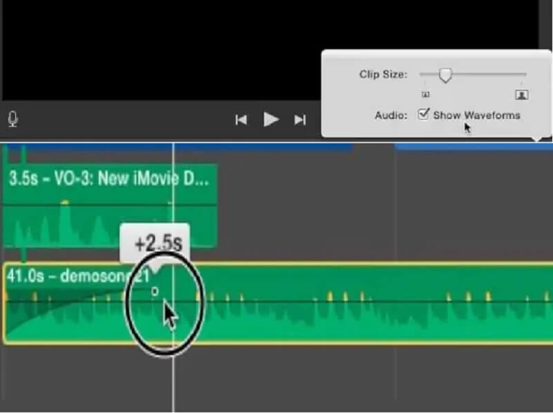 Audio in iMovie auf dem Mac ausblenden