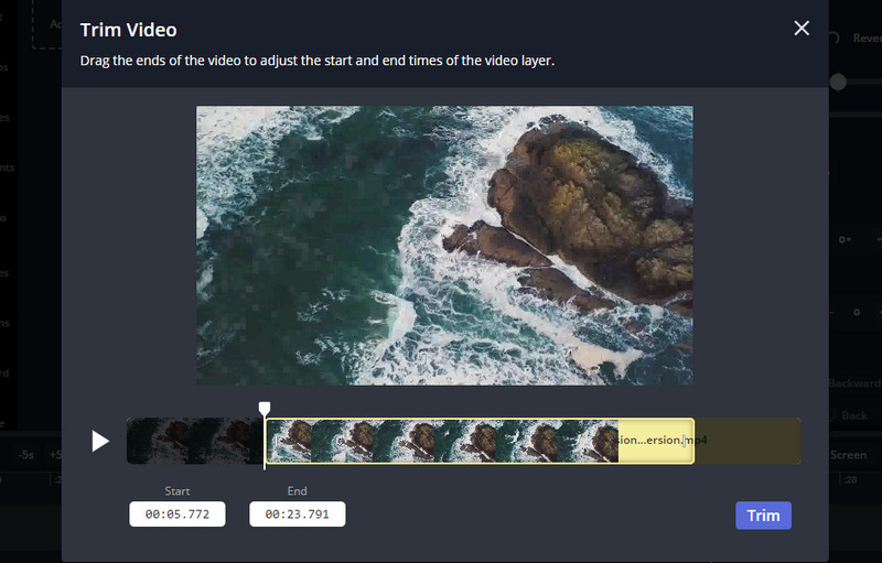 Kapwing Facebook‑Video trimmen