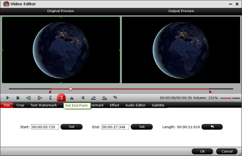 Mit PavTube getrimmtes Video