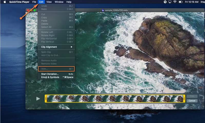 QuickTime-Zuschnittsfunktion