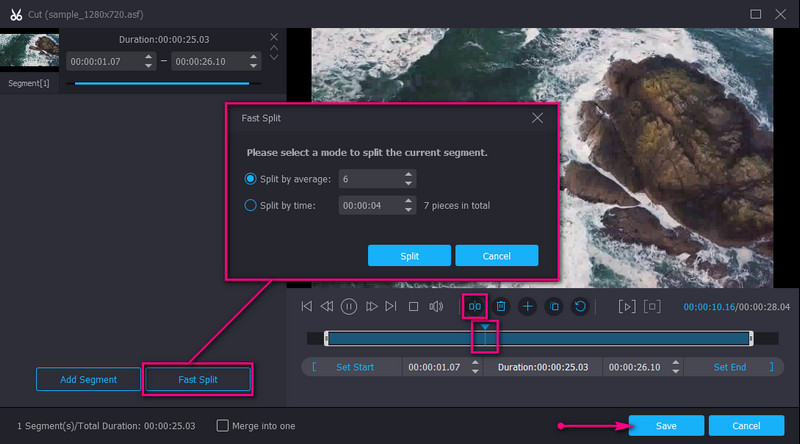 Vidmore ASF schneiden