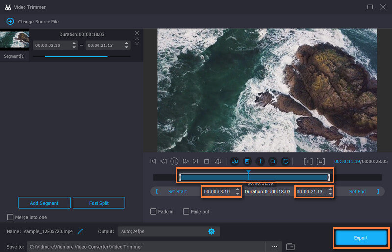 Vidmore Facebook‑Video schneiden