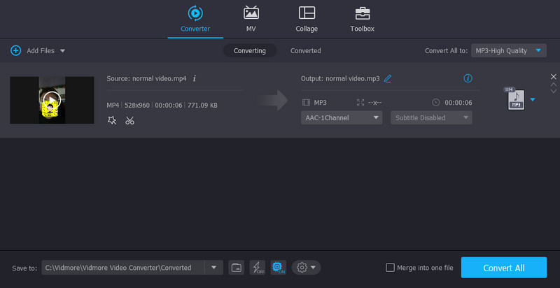 Vidmore – Snap mit Musik speichern