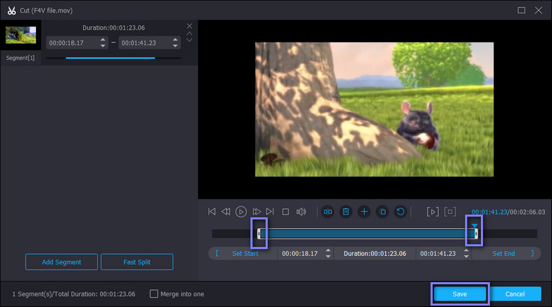 Vidmore Film trimmen