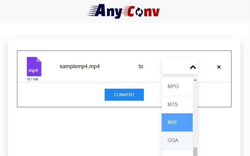 AnyConv in MXF konvertieren