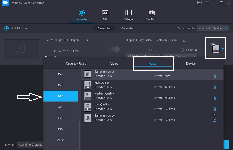 In DTS ändern Vidmore