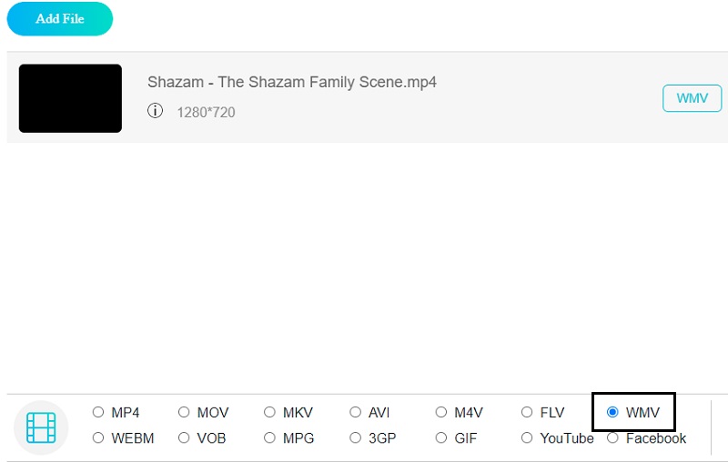 WMV Vidmore Online wählen