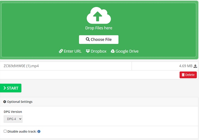 MP4 in DPG mit OnlineConverter konvertieren