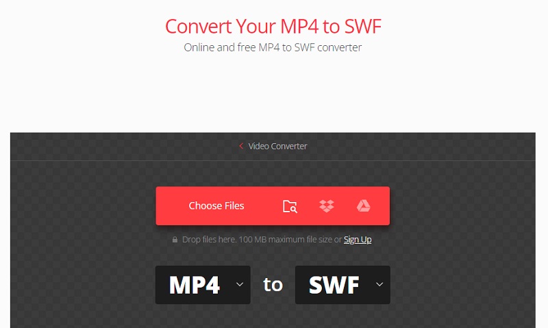 MP4 in SWF mit Convertio konvertieren