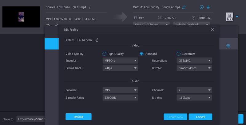 DPG in Vidmore bearbeiten