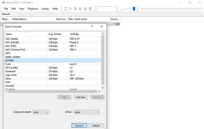 Foobar2000-Oberfläche