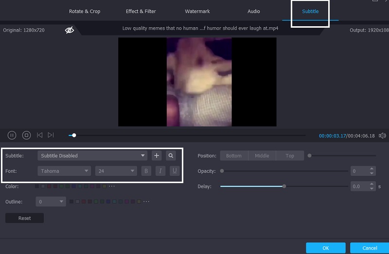 Untertitel zu M4V in Vidmore hinzufügen