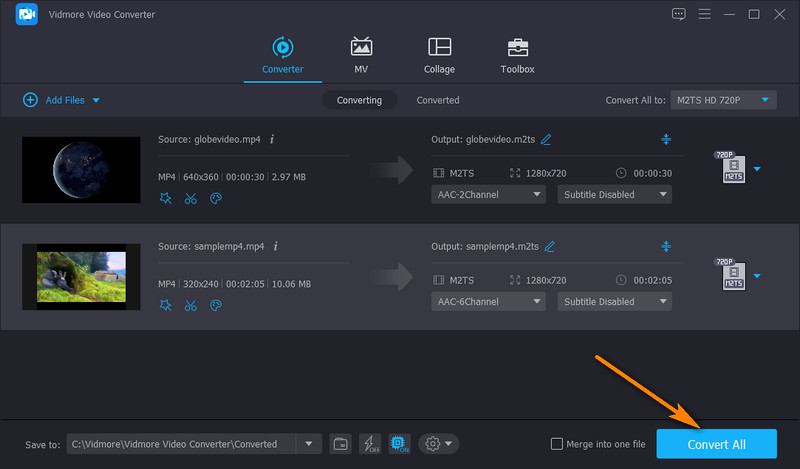 Vidmore Konvertierung starten