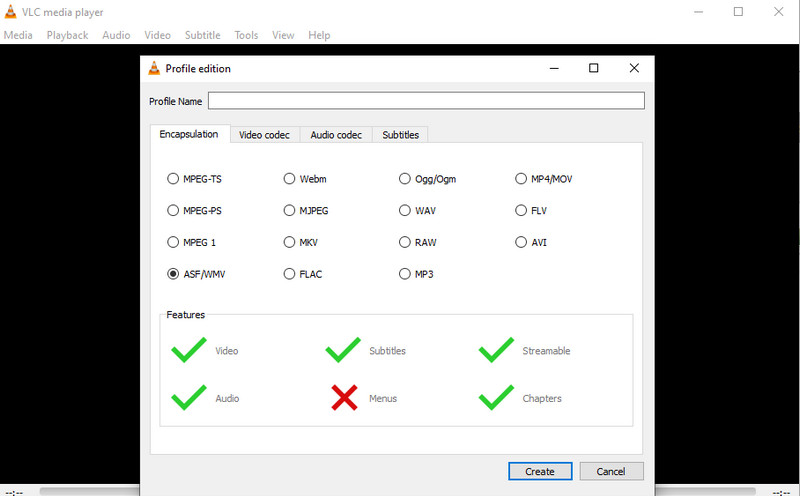 VLC Profil erstellen