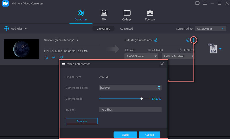 Komprimierungsrate anpassen