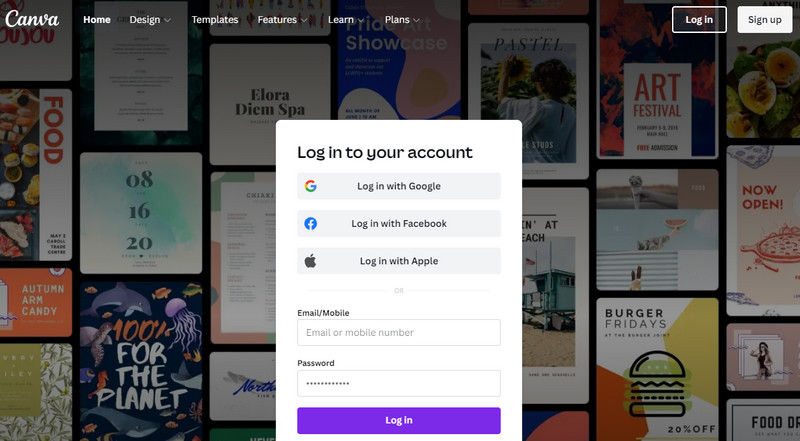 Canva-Konto anmelden