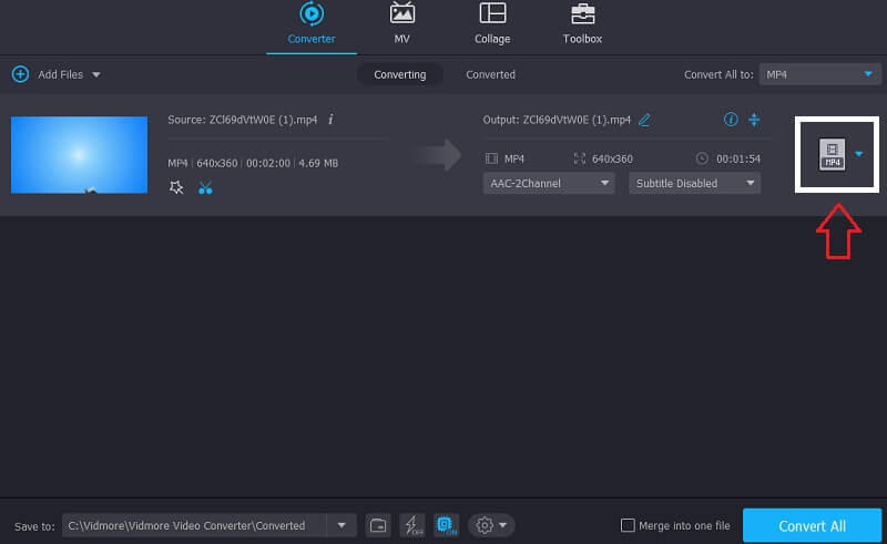 In Vidmore auf „Profil“ klicken