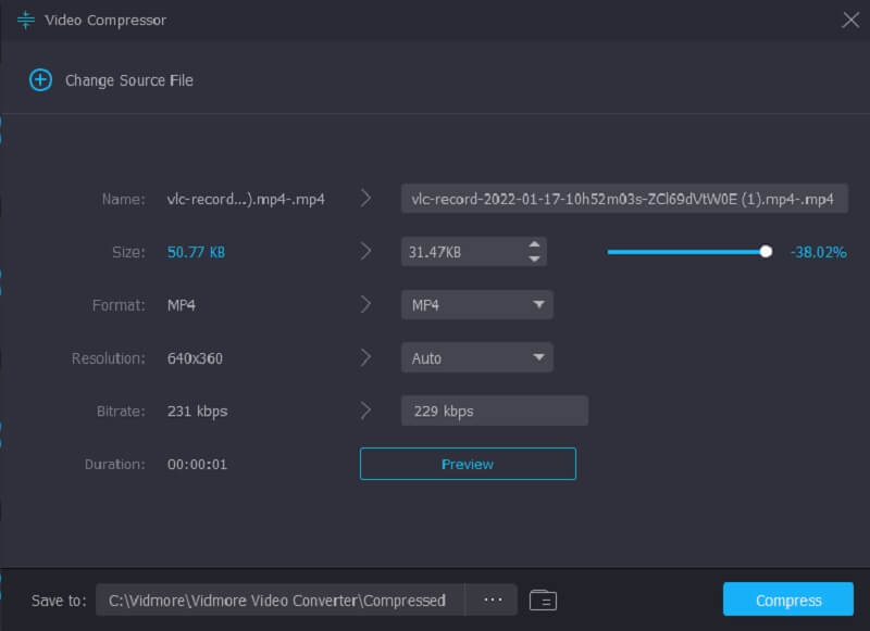 MP4 mit Vidmore komprimieren