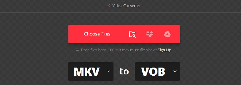 MKV in VOB umwandeln Convertio