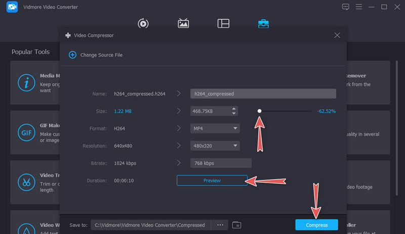 Einstellungen anpassen Video komprimieren